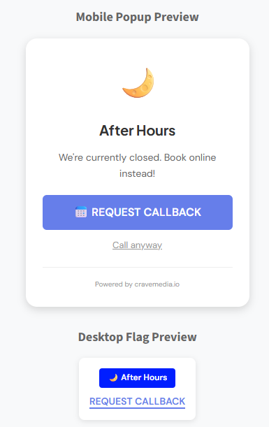Missed call prevention widget for moving